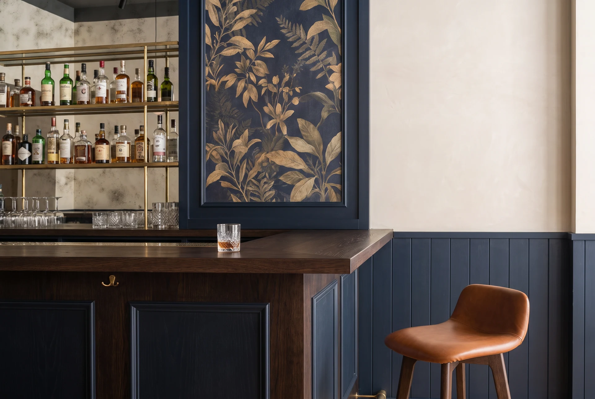Λεπτομέρεια πάγκου και backbar