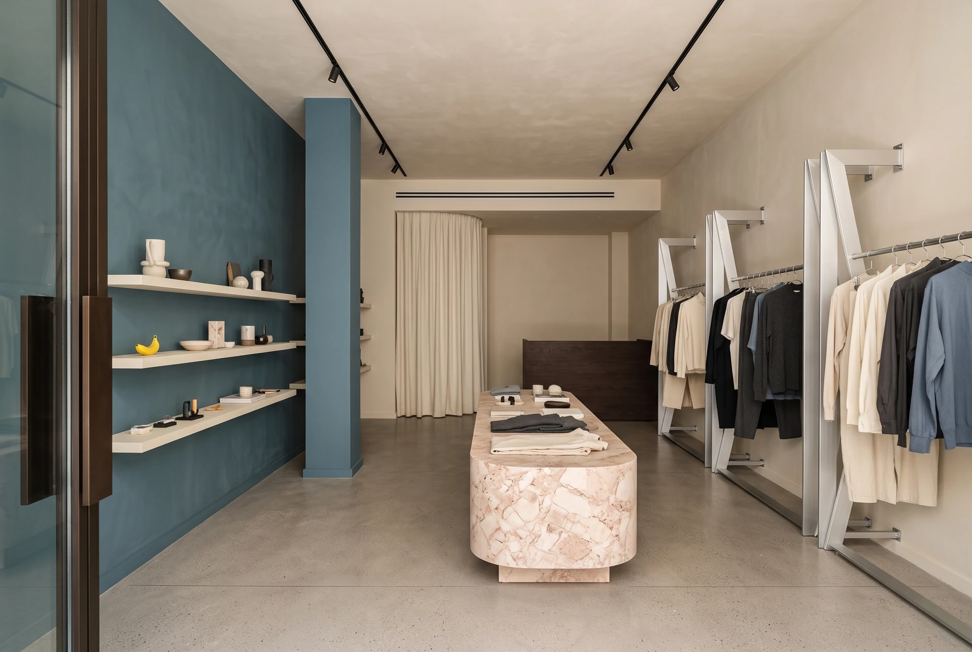 Interior — display and hanging structures