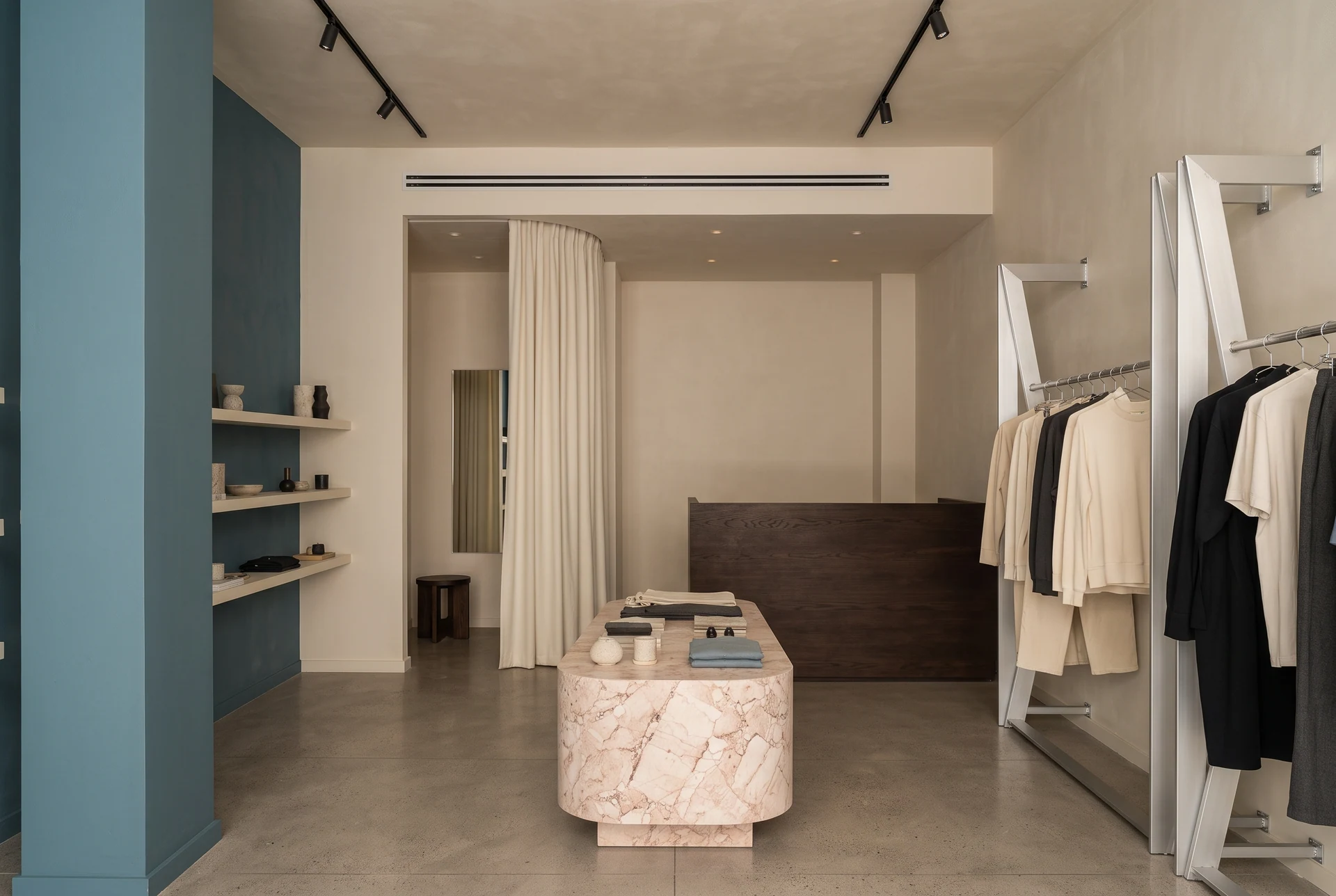 Fitting room — rear of the boutique