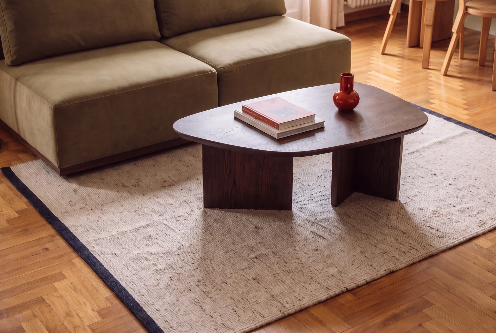 Living room — wood and upholstery